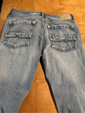 Buffalo David Bitton Men's Faded Light Blue Straight Jeans